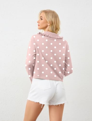 Image of HOCANDY Women Ruffle Collar Cardigan Sweater Preppy Cute Button Up Sweaters