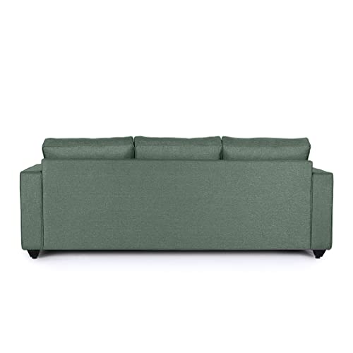 Image of Wakefit Sofa Set | 3 Year Warranty | Mini 3 Seater Sofa for Living Room, Wooden Couch - Napper Mini (Omega : Green)