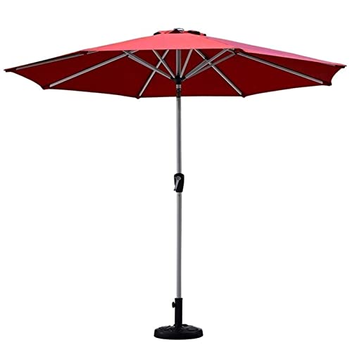 Parasol inclinable rouge 2,7 m avec manivelle pour une ombre parfaite au jardin