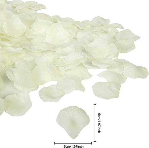 3000 Pcs Rose Petals Artificial Flowers Silk Petals For Valentine's Day Wedding Decor Rose Petals For Romantic Night Bridal Party Decorations (Ivory) #TOP1