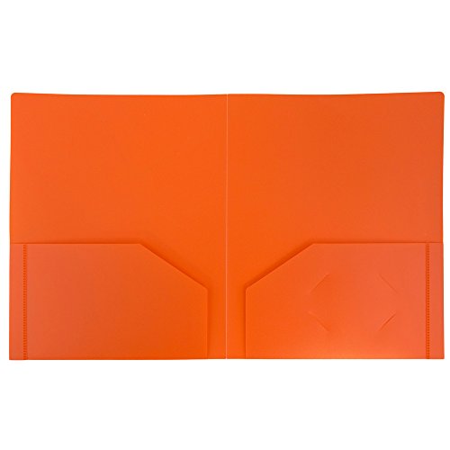 JAM-PAPER-Heavy-Duty-Plastic-2-Pocket-Extra-Tough-School-Folders-Orange-6Pack