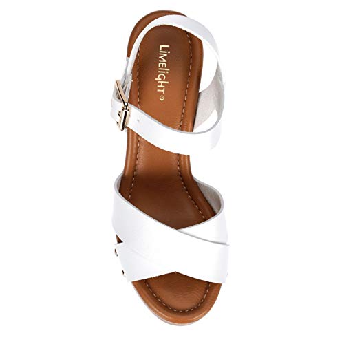 Image of Limelight April Apple - Women's Faux Wooden High Heeled Platform Dress Sandals