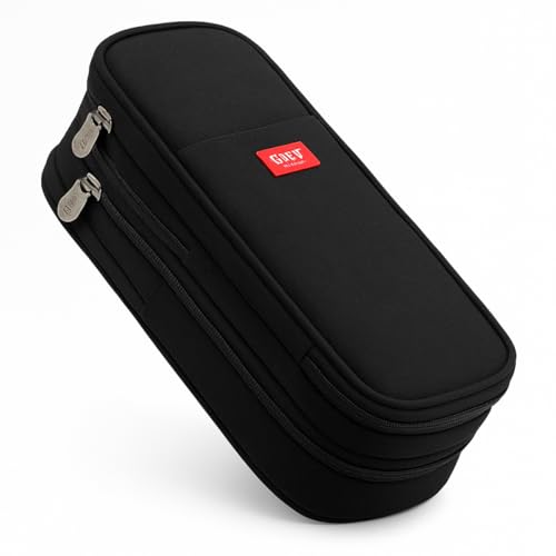 Estojo Box Escolar com Divisória Organizador (PRETO)