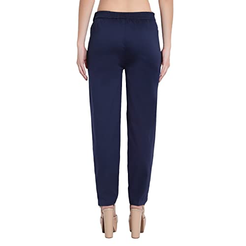 Image of BLUE STAR SHARK Stretchable Cotton Lycra Cigarette Pants | Versatile and Stylish Women's Pants | Comfortable Slim Jeggings | Ankle Length Straight Trousers for Office, Formal, Casual Wear