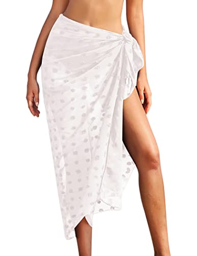 Image of Ekouaer Women Sarong Swimsuit Coverups Chiffon Long Bikini Wraps Sheer Beach Bathing Suit Cover Up