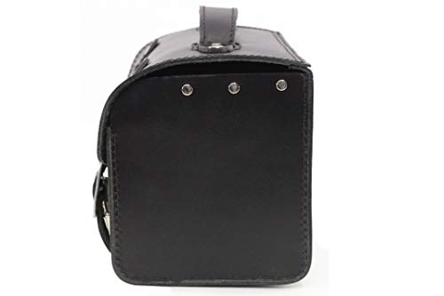 Leder Hecktasche mit Schnellverschluss Gepäckträger Tasche Packtasche Schwarz passend für Simson S50 S51 S70