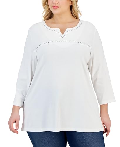 Karen Scott Embroidered Tunic
