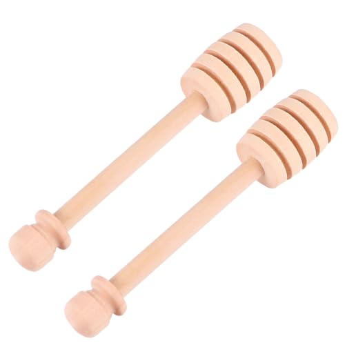 FRCOLOR 8個 木製蜂蜜ディッパースティック 天然木目の 塗装ハニースプーン 蜂蜜やシロップ用キッチン攪拌棒 ジャムや粘の調味料 再利用可能