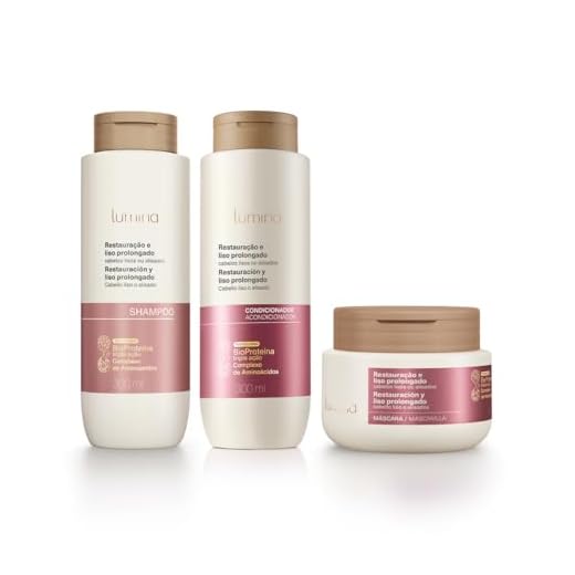 Kit Shampoo, Condicionador e Máscara Lumina para Restauração e Liso Prolongado