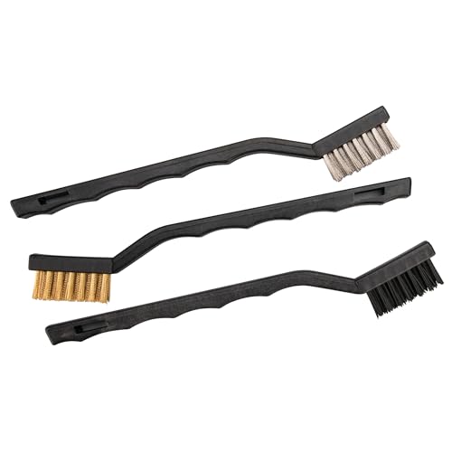 Performance Tool 20140 Utility Brush Set - Versatile Cleaning Tool with Brass, Nylon, and Stainless Steel Bristles for Many Cleaning Applications