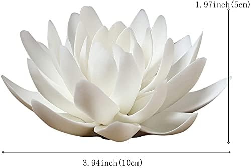 Aroong 3.9 Inch Large Ceramic White Lotus Incense Burner Flower Incense Burner Stick Holder For Yoga Studio Living Room Home Decor