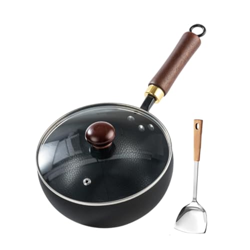 Wok de hierro con mango de madera y fondo plano miniatura 6