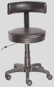 Rc Idris Stool Back Support Fabric Height Adjustable Revolving Chair With Back For Kitchen/Office/Bar Stool In Blackl - 15 Inch, 38.1 Cm, 20 Inch