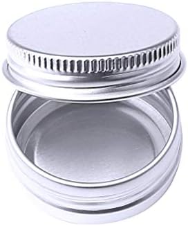 ZHIYE Aluminium Screw Pots, 12 pieces 15ml Tin Balm, Cosmetic Make Up Jar Round Cream Containers, Silver Color