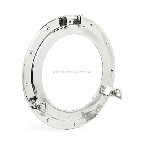 Nagina International Nautical Store 11" Nickel Plated Aluminum Porthole-Window Ship Round Glass Wall Decor Porthole - Image 5