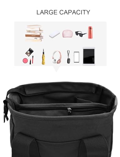 Image of TeeYee 16oz Canvas Tote Bag Casual Multi pockets Handbags Large Capacity Shopping Shoulder Bag with Pocket Bags Work Purses