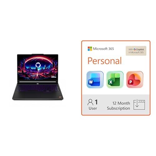 Image of Lenovo Legion 5a Gaming Laptop - RTX 5060, 15.3 inch OLED, Ryzen 7 250, 32GB, 1TB + Microsoft 365 Personal 12-Month Subscription Bundle