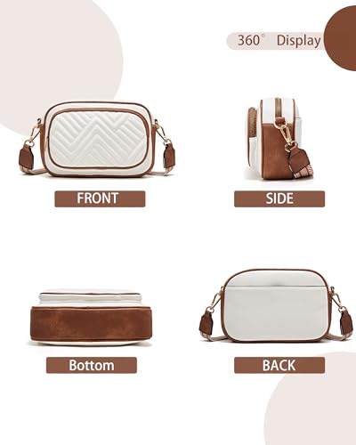 Quilted Crossbody Bags Purse for Women Small Vegan Leather Shoulder Handbags Purses with Two Straps 6