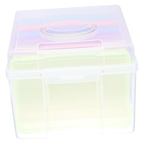 HouseVibe Caja Organizadora de Plástico Multifuncional para Guardar Fotos - 6 x Cajas de Almacenamiento, 21,00 x 21,00 x 16,00 cm