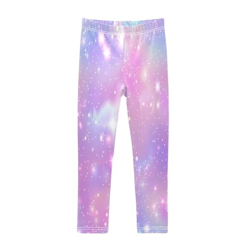 Toddler Girls Leggings Printed Yoga Pants Leggings Pink Sky Stars and Bokeh for Kids
