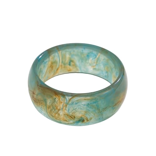 Image of 1Pc Resin Wide Round Bangle Bracelets Minimalist Jewelry for Women Geometric Bohemian Colorful Wrap Bracelet Elegant Round Acrylic Holiady Chunky Thick Bracelet