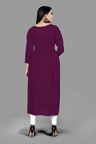 KrazzyKudy Women's Rayon Flared Embroidery Kurti Under 599 Designer Attractive Look Women's Kurta