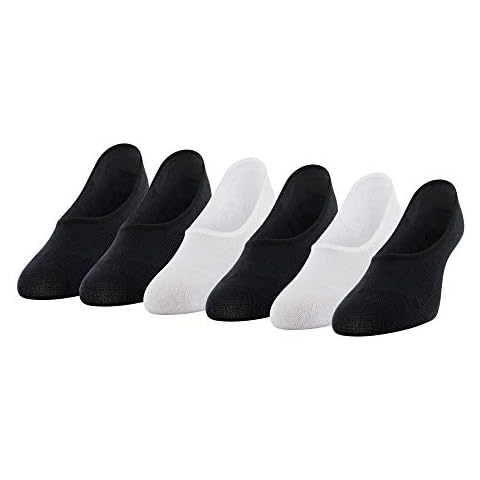 PEDS Women's Supersoft Ultra Low Liner Socks with Gel Tab, Black, White, Shoe Size: 5-10 Cover