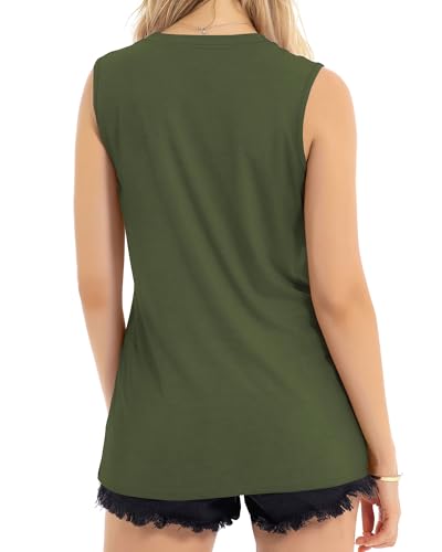 Image of Womens Tank Tops Summer Casual Sleeveless Top Loose Fit Basic Tunic Shirts