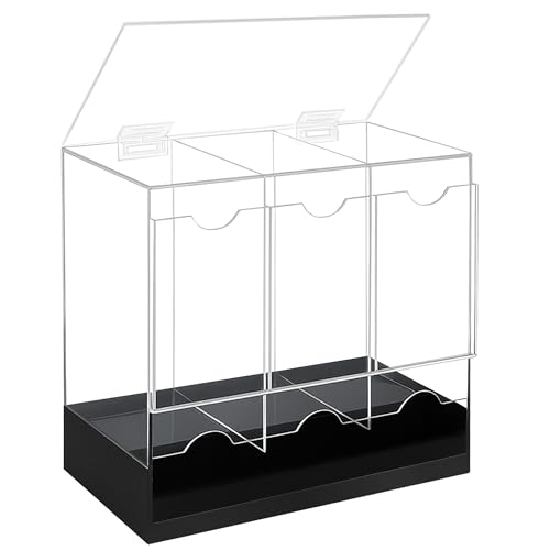 Verssure 3-Slot Booster Pack Dispenser with Non-Slip Base,Acrylic Card Pack Dispenser Fits 120 Booster Packs for Dispensing,Card Holders Storage Case for Trading Card Packs and Sports Card