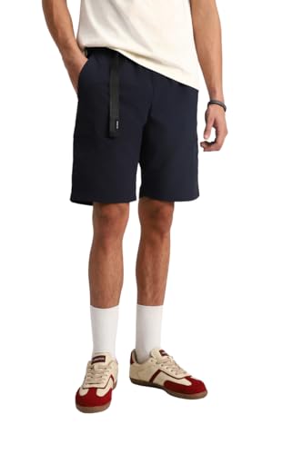 Image of SNITCH Men Casual Shorts | Regular Fit Mid Rise Solid Design | Lightweight 100% Nylon with Smooth Texture & Utility Pockets for Summer & Casual Wear