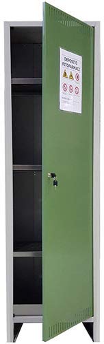 OX Armadio in Metallo 1 Anta per FITOFARMACI con Ripiani 50x40x180 h cm Agricoltura fitofarmacia