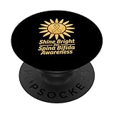 spina bifida photographs Spina Bifida Fighter Mois de Sensibilisation au Spina Bifida Juin Jaune Spina Bifida PopSockets PopGrip Adhésif