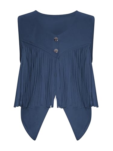 Hedmy Girls Boys Cowgirl Cowboy Role Play Clothes Kids Sleeveless Irregular Vest3