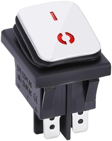 KCD4 Stainless Steel Waterproof Rocker Switch ON-OFF4/6Pin Electrical Equipment Switch with LED Power Supply 16A 250V/20A 125VAC | YELLOW