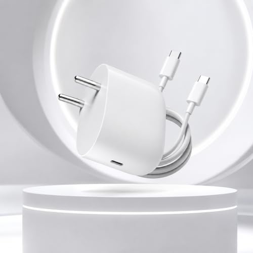 Image of Google 45W Type C Rapid Charging Adapter with 1M USB C Cable for Google 10,9, Pro, XL, Fold, A,8,8 Pro,7, 7 Pro, Pixel Tablet /Slate /Chromebook,4a,4a Pro| Support Other USB C 45 W Quick Charger, White