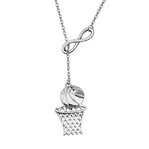 FustMW Basketball Hoop Pendant Necklace - Basketball Lover Players Gifts, Team Gifts (Y Necklace)