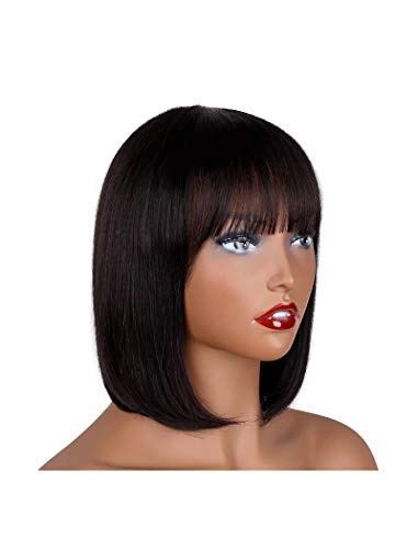 Image of SkyHair Premium Japanese Kanekalon Synthetic Technology Hair Wig for Women with Natural-Looking Bangs - Undetectable, Realistic, Full Head Wig for Daily Use, Chemo, Volume & Length (Matte Brown, 12 Inches)