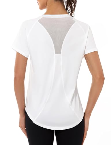 Gyabnw Tee Shirt Sport Femme T-Shirt à Manches Courtes Top Fitness Haut Yoga Pilates