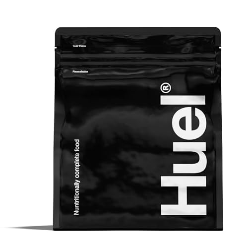 HuelBlack Edition High Protein Complete Meal Replacement, 17 Meals, Unflavoured and Unsweetened, 40g of Protein Per Serving, Ready Meals, Vegan Protein Powder, Gluten-Free, Non-GMO