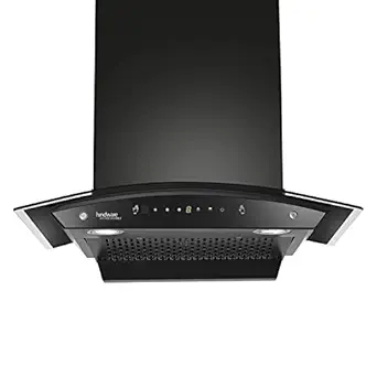 Hindware Smart Appliances Amyra 60 cm, 1200 m3/hr Stylish Filterless Auto-Clean Wall Mounted Chimney for Kitchen with Motion Sensors, Touch Control and LED Lamps (Black)