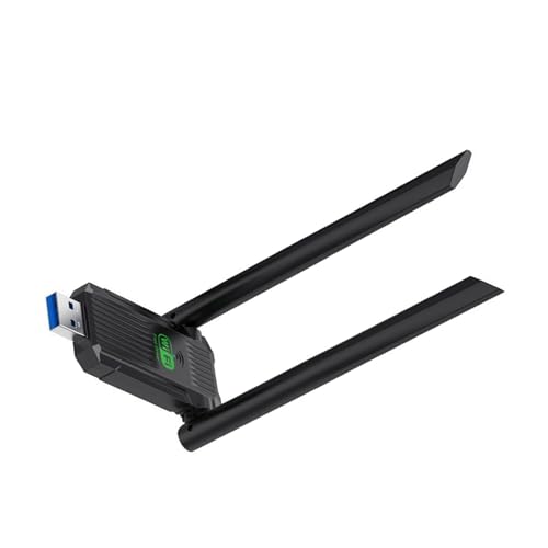 Adaptador WiFi USB3.0 Doble Frecuencia 1300Mbps Adaptador Red Inalámbrico para Computadora Portátil Escritorio PC 2x2dbi Antenas