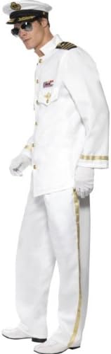 Smiffys Men's Captain Deluxe Costume, White