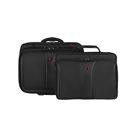 Wenger 600662 PATRIOT 17 Inch 2-Piece Business Wheeled Laptop Briefcase, Padded Laptop Compartment with Matching 15.4 Inch Laptop Case in Black {25 Litre} Cover