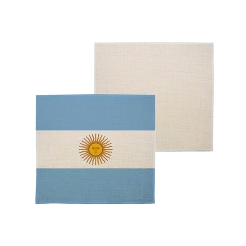 sous Verre en Lin - Drapeau Argentine Argentina Football Sport Equipe National - 1 unité (100 x 100 mm)