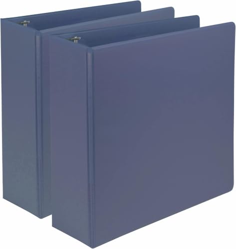 Image of Samsill Earth's Choice, 3-Inch Durable D-Ring View Binder, USDA Certified Biobased, Eco-Friendly, Indigo Blue, 2 Count (Pack of 6)