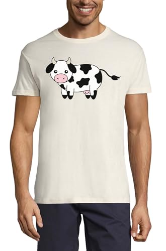 T-shirt col rond coton respirant anti-irritation motif vache pour peau sensible