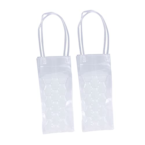 BRIGHTFUFU 2 Pcs Wine Cooling Bag Wine Cooler Bag Wine Cooler Gel Bag Wine Carrier Wine Bottle Freezer Bag Wine Chiller Bag White