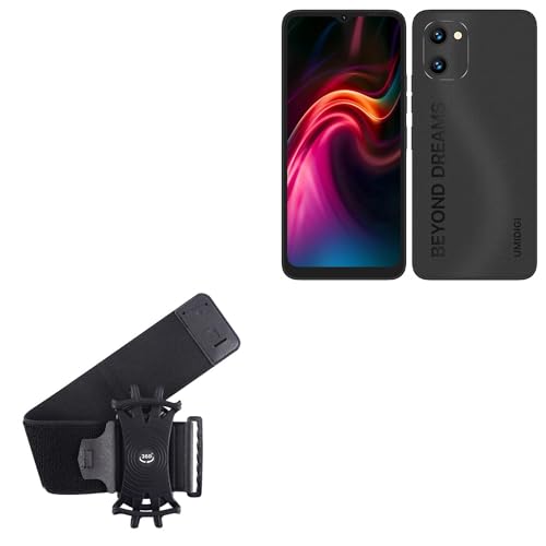 BoxWave Holster Compatible with Umidigi G1 - ActiveStretch Sport Armband, Adjustable Armband for Workout and Running - Jet Black