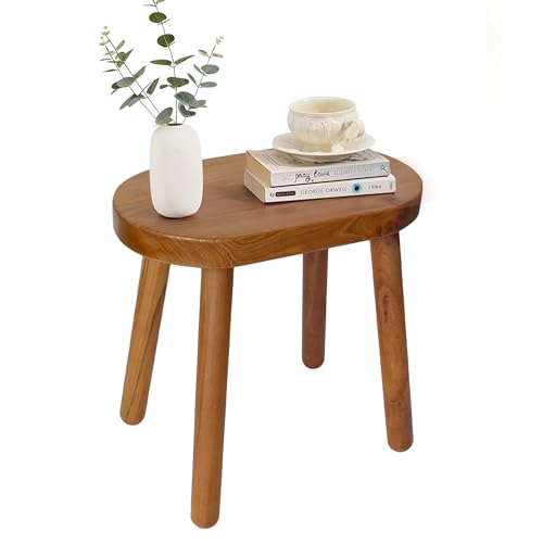 JOLLYMER Teak Stool Solid Wood Indoor Outdoor Shower/Bath/Spa Handmake Teak Bench