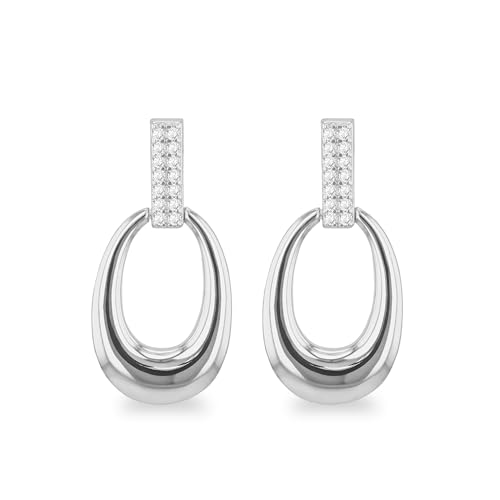 Boucles d'oreilles pendantes ovales argent sterling légères pour vos soirées
